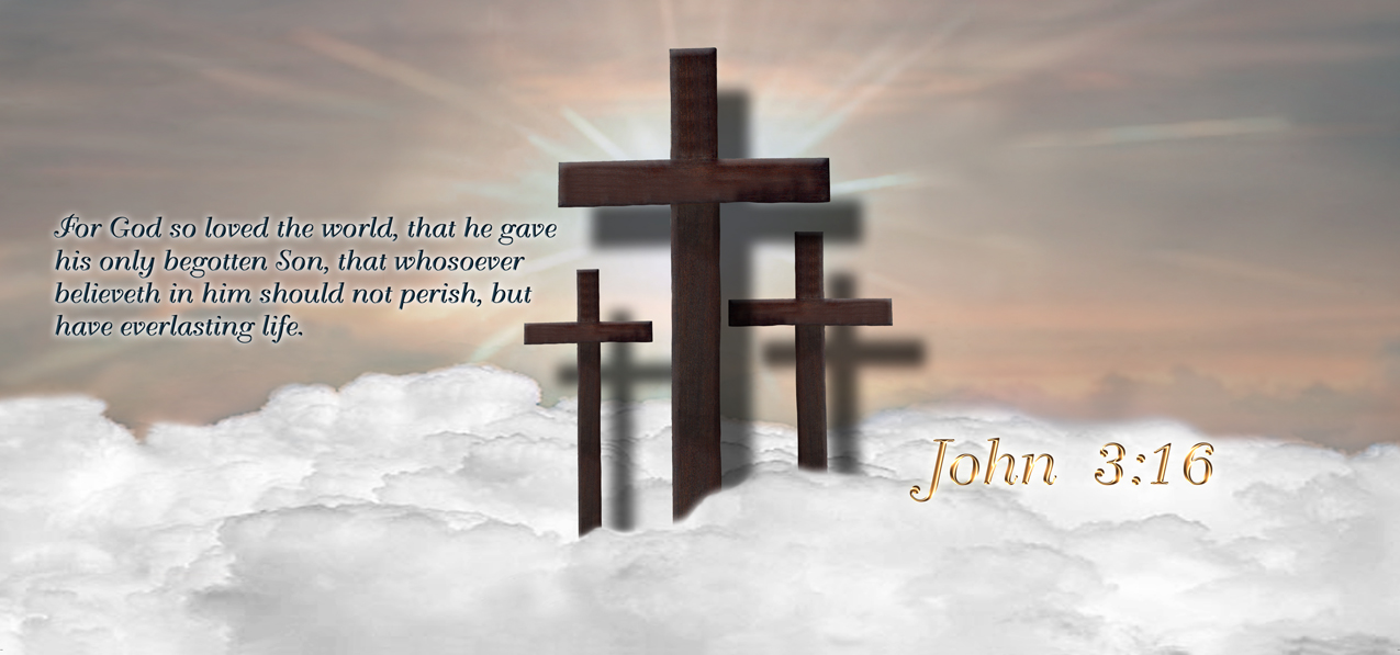 P 105 BZ John 3 16 Clouds 3 Crosses Bronze